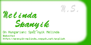 melinda spanyik business card